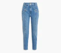 Alexa cropped high-rise tapered jeans - Blue