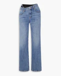 Alexander Wang Asymmetric crystal-embellished high-rise wide-leg jeans - Blue Blue