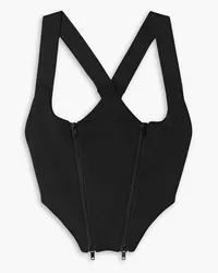 Monse Cropped stretch-jersey bustier top - Black Black