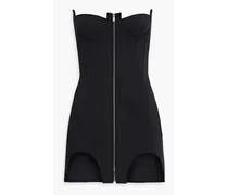 Strapless cotton-blend mini dress - Black