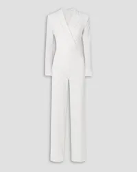 Talbot Runhof Wrap-effect crepe jumpsuit - White White