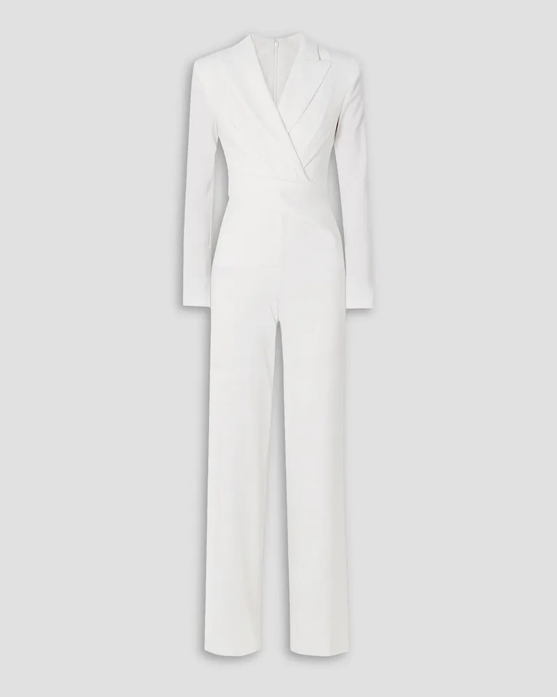 Talbot Runhof Wrap-effect crepe jumpsuit - White White