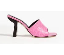 Liliana croc-effect leather mules - Pink
