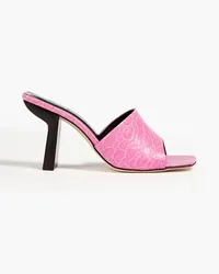 by FAR Liliana croc-effect leather mules - Pink Pink