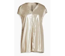 Oversized metallic woven blouse - Metallic