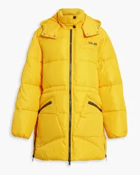 Ganni Zip-detailed quilted shell hooded down coat - Yellow Yellow