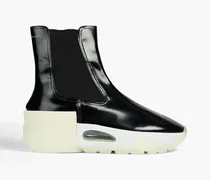 Patent-leather platform ankle boots - Black