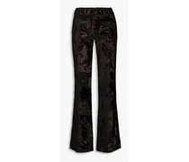 Balmain Devoré velvet flared pants - Black Black