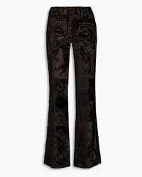 Balmain Devoré velvet flared pants - Black Black