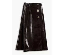Carla pleated faux leather midi skirt - Burgundy