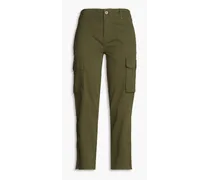 Cropped cotton cargo pants - Green