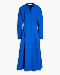 Tory Burch Pleated cotton-poplin midi shirt dress - Blue Blue