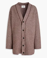 Jil Sander Striped bouclé-knit wool cardigan - Brown Brown