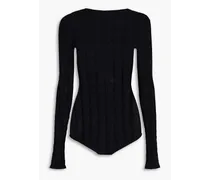 Stretch-knit bodysuit - Black