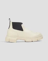 Ganni Crop City rubber ankle boots - White White