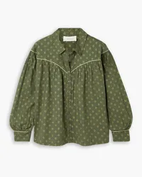 The Great The Westerner floral-print cotton shirt - Green Green