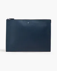 Montblanc Pebbled-leather pouch - Blue - OneSize Blue