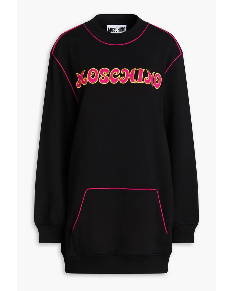 Moschino Embroidered French cotton-terry sweatshirt - Black Black