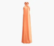 Pandora satin halterneck gown - Orange