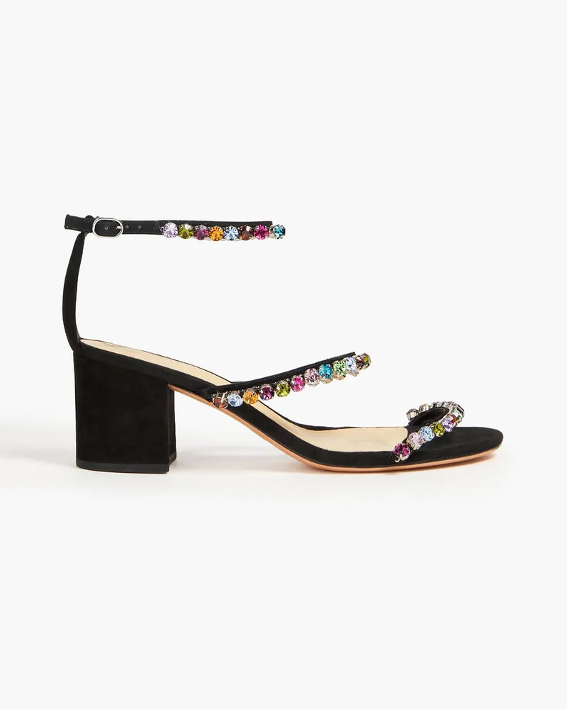 Alexandre Birman Alexa crystal-embellished suede sandals - Black Black