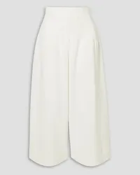 STAUD Caleb cropped stretch-crepe wide-leg pants - White White