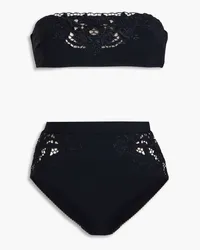 Zimmermann Embroidered bandeau bikini - Black Black