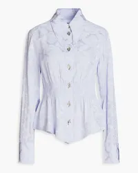 Ganni Floral-jacquard shirt - Purple Purple