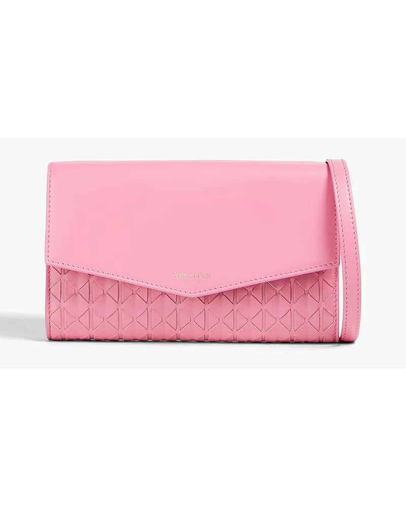 Serapian Mosaico leather envelope clutch - Pink Pink