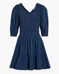 Sea Simona tiered smocked cotton mini dress - Blue Blue