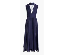 Ira pintucked georgette gown - Blue