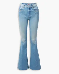 Mother Bowie® The Super Cruiser glittered high-rise flared jeans - Blue Blue