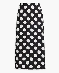 Marni Polka-dot crepe midi skirt - Black Black