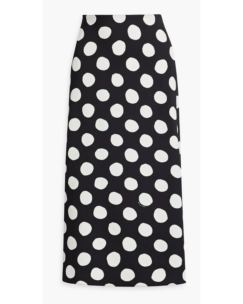 Marni Polka-dot crepe midi skirt - Black Black