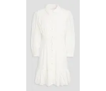 Kylan broderie anglaise cotton mini shirt dress - White