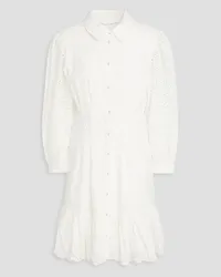 Veronica Beard Kylan broderie anglaise cotton mini shirt dress - White White