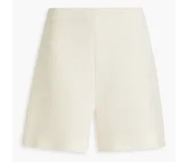 Wool and silk-blend crepe shorts - Neutral