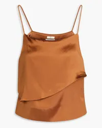 BITE Studios Silk-satin top - Brown Brown