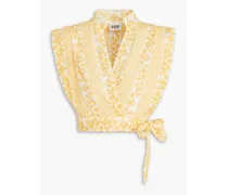 Broderie anglaise cotton top - Yellow