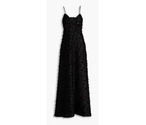 Cutout fil coupé jacquard gown - Black