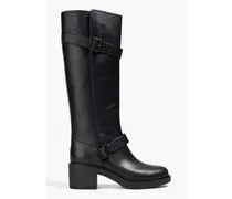 Leather knee boots - Black