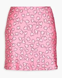 ROTATE Birger Christensen Printed satin mini skirt - Pink Pink