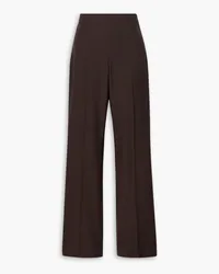 Ferragamo Pleated wool straight-leg pants - Brown Brown