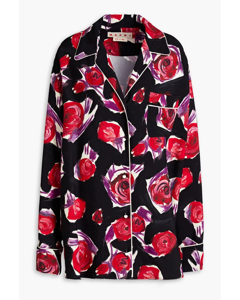 Marni Floral-print cady shirt - Black Black