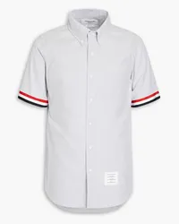 Thom Browne Striped cotton-Oxford shirt - Gray Gray