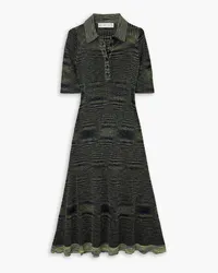 Proenza Schouler Space-dyed ribbed cotton-blend midi dress - Black Black