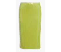 Sequined mesh midi skirt - Green