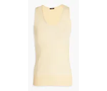Cotton and silk-blend tank - Yellow