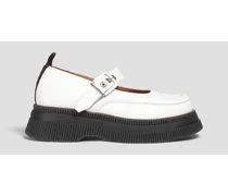 Leather platform Mary Jane shoes - White