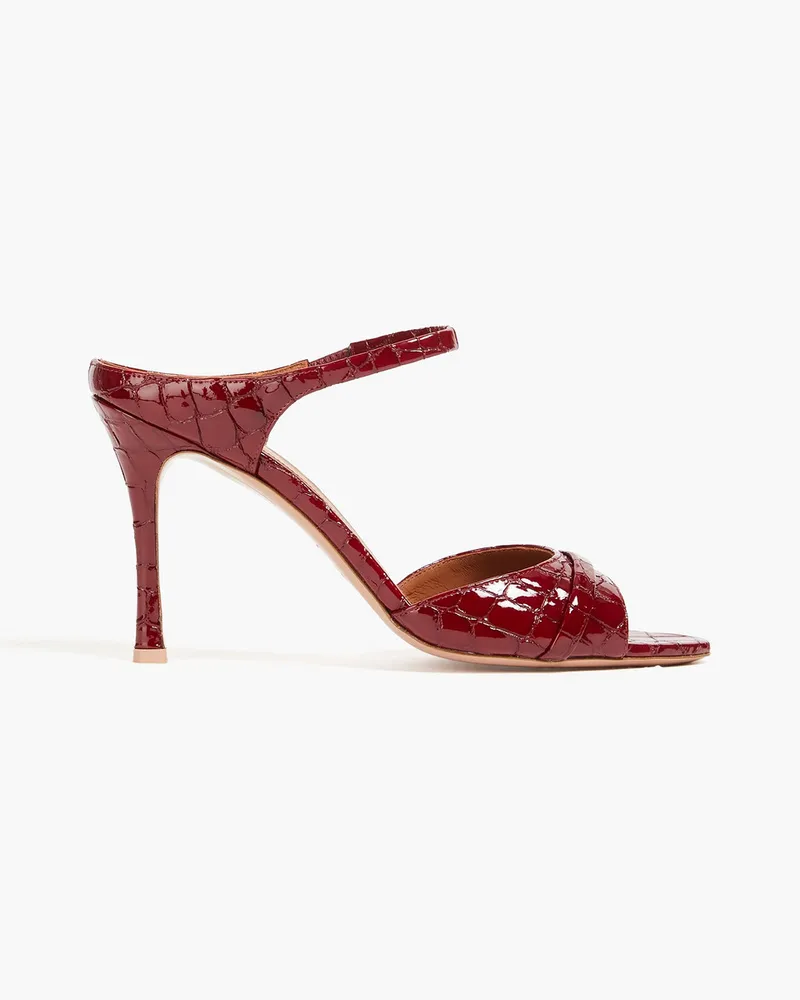 Malone Souliers Croc-effect leather sandals - Burgundy Burgundy