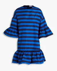 RED Valentino Striped taffeta mini dress - Blue Blue